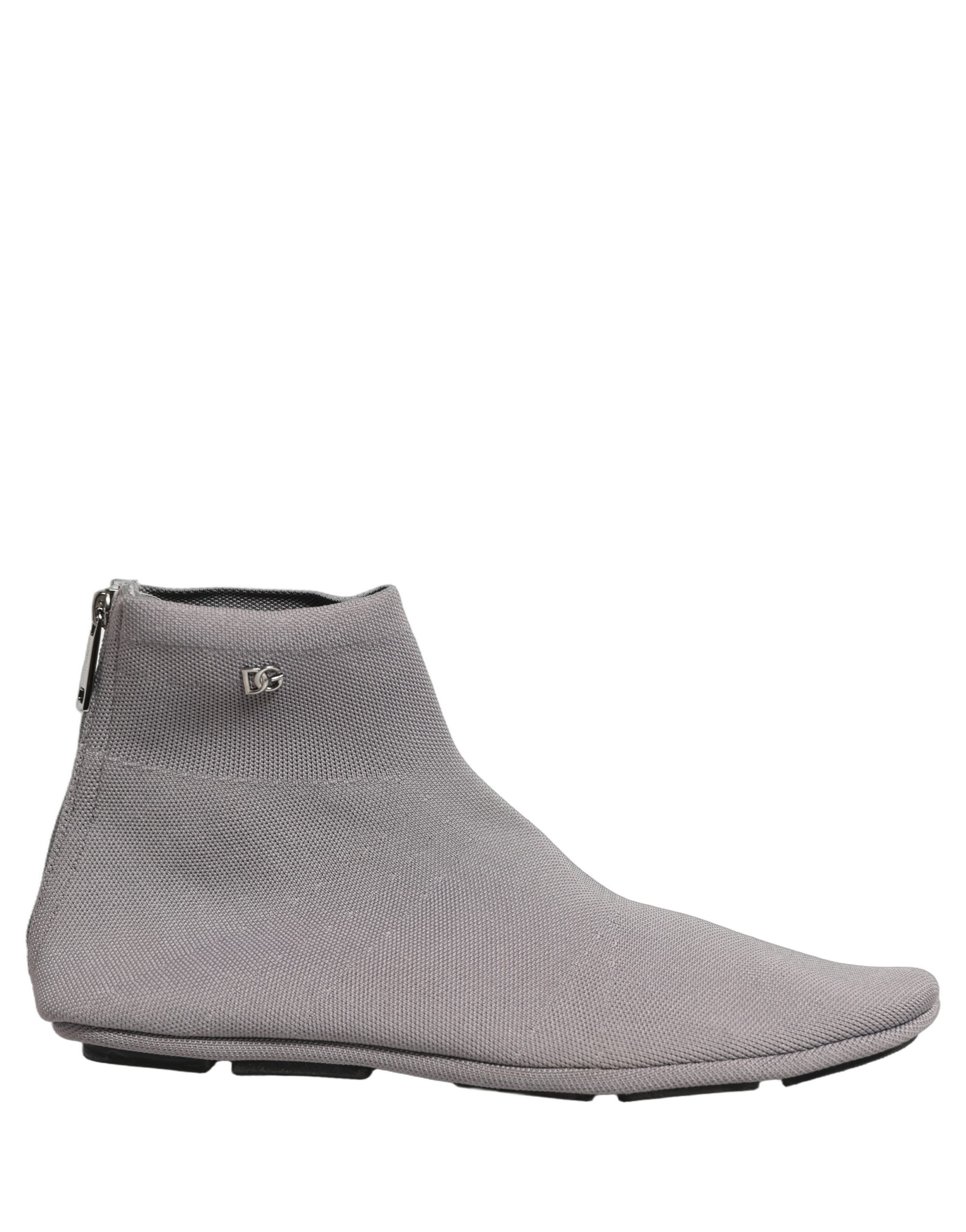 Dolce & Gabbana Gray Stretch Mesh Men Ankle Boots Men's Shoes