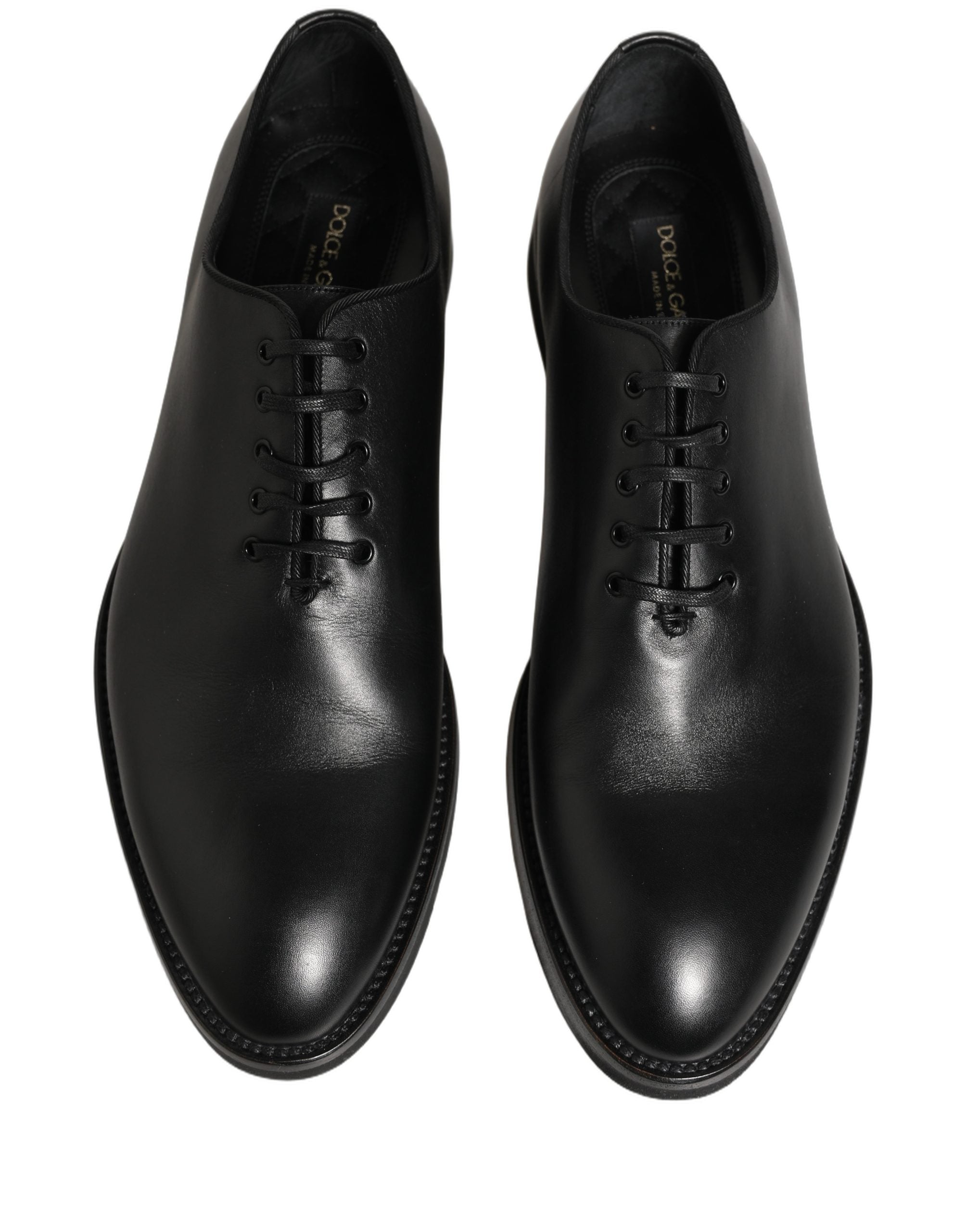 Dolce & Gabbana Dolce & Gabbana Black Leather Men Oxford Dress Formal Men's Shoes
