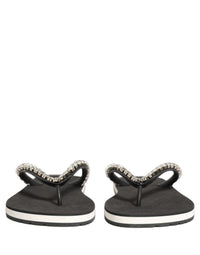 Dolce & Gabbana Dolce & Gabbana Black Embellished Rubber Flip Flops Men Men's Shoes
