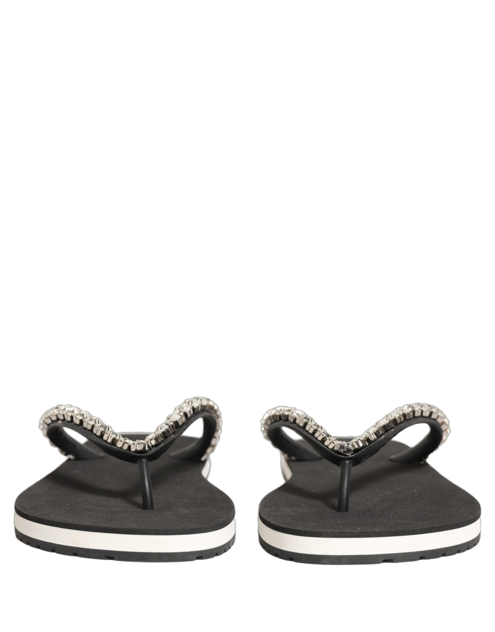 Dolce & Gabbana Dolce & Gabbana Black Embellished Rubber Flip Flops Men Men's Shoes