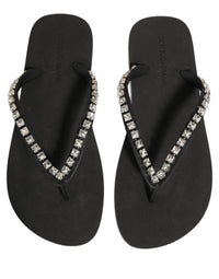 Dolce & Gabbana Dolce & Gabbana Black Embellished Rubber Flip Flops Men Men's Shoes