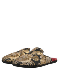 Dolce & Gabbana Dolce & Gabbana Black Floral Jacquard Flats Sandals Men Men's Shoes