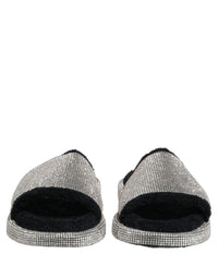 Dolce & Gabbana Dolce & Gabbana Black Crystal Embellished Platform Men Slides Men's Shoes