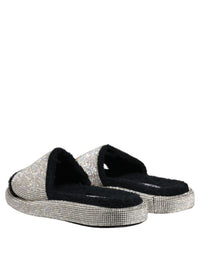 Dolce & Gabbana Dolce & Gabbana Black Crystal Embellished Platform Men Slides Men's Shoes