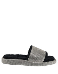 Dolce & Gabbana Dolce & Gabbana Black Crystal Embellished Platform Men Slides Men's Shoes