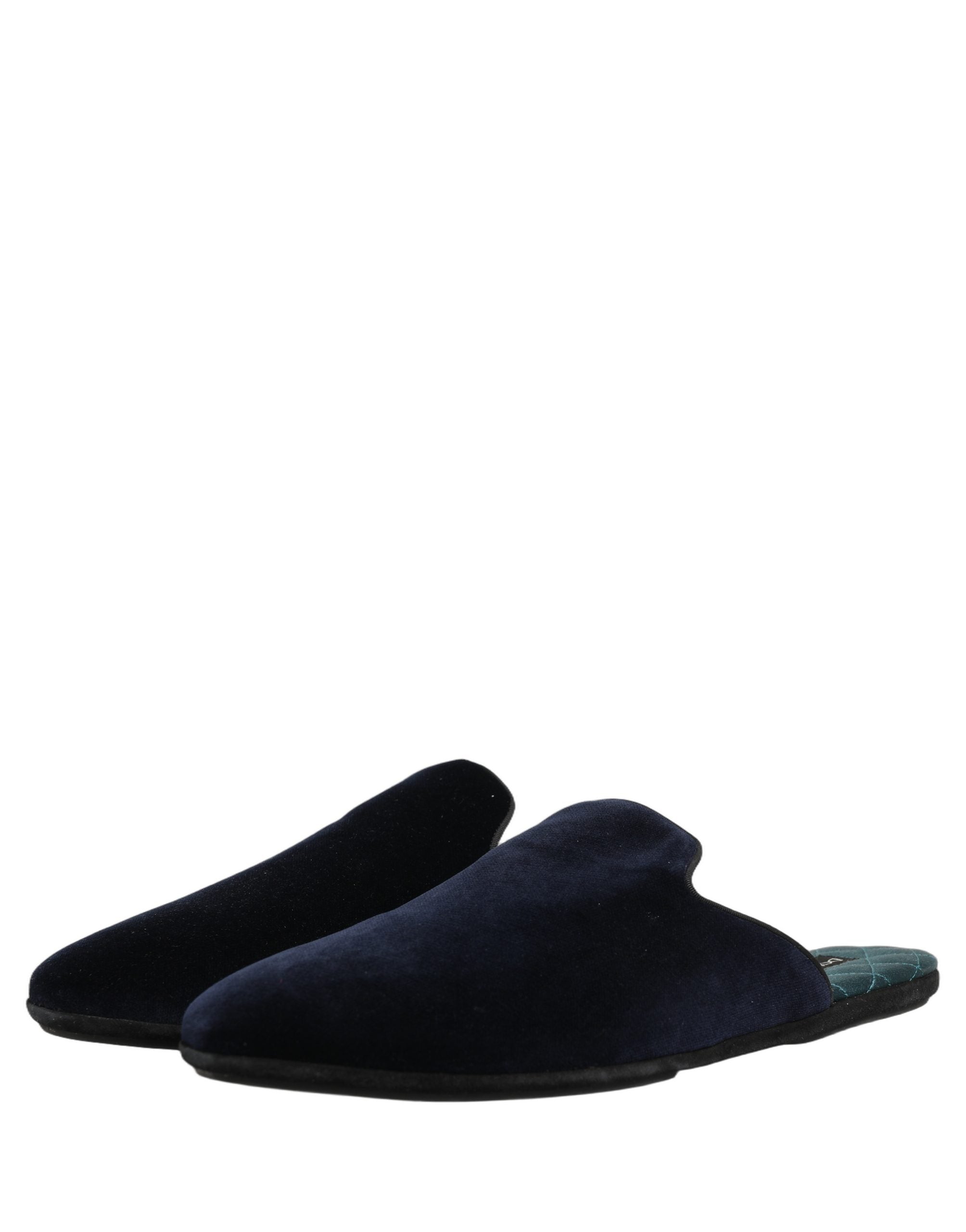 Dolce & Gabbana Dolce & Gabbana Dark Blue Suede Slides Flat Slipper Men Men's Shoes