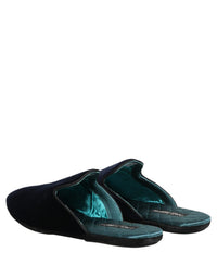 Dolce & Gabbana Dolce & Gabbana Dark Blue Suede Slides Flat Slipper Men Men's Shoes