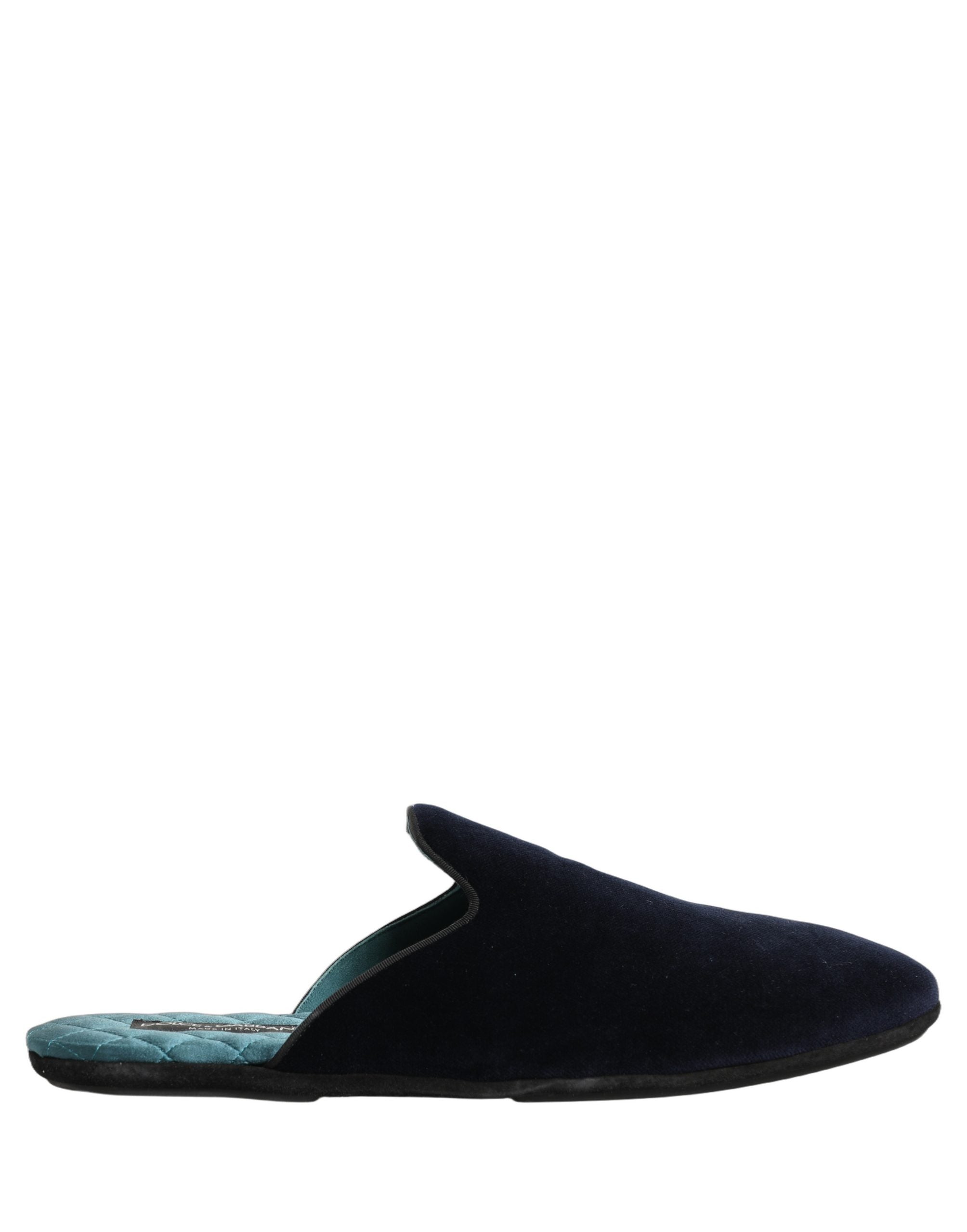 Dolce & Gabbana Dolce & Gabbana Dark Blue Suede Slides Flat Slipper Men Men's Shoes