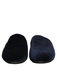 Dolce & Gabbana Dolce & Gabbana Dark Blue Suede Slides Flat Slipper Men Men's Shoes