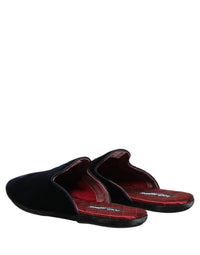 Dolce & Gabbana Dolce & Gabbana Dark Blue Suede Slides Flat Slipper Men Men's Shoes