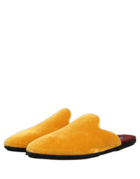 Dolce & Gabbana Dolce & Gabbana Yellow Suede Slides Flat Slipper Men Men's Shoes