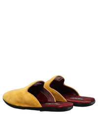 Dolce & Gabbana Dolce & Gabbana Yellow Suede Slides Flat Slipper Men Men's Shoes