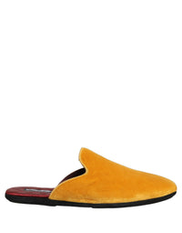 Dolce & Gabbana Dolce & Gabbana Yellow Suede Slides Flat Slipper Men Men's Shoes
