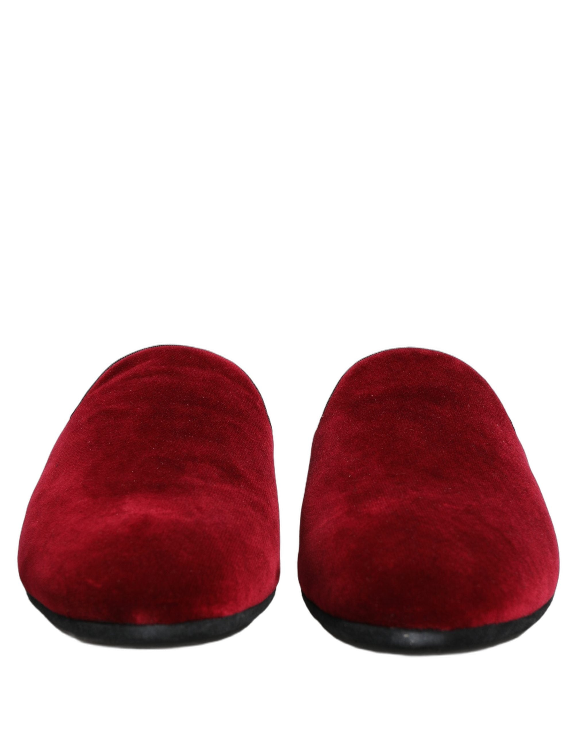 Dolce & Gabbana Dolce & Gabbana Red Suede Slides Flat Slipper Men Men's Shoes