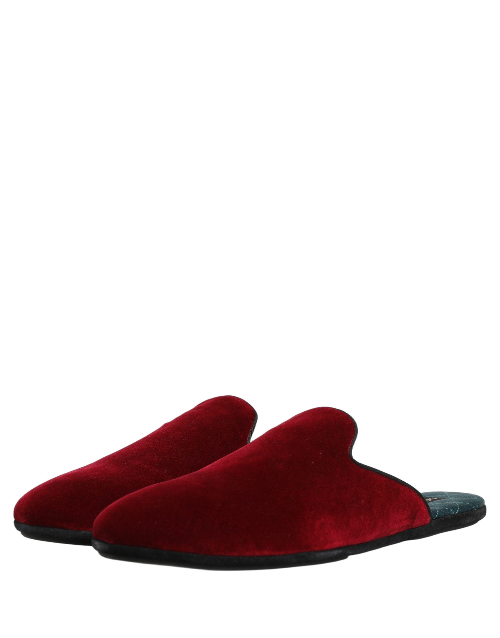 Dolce & Gabbana Dolce & Gabbana Red Suede Slides Flat Slipper Men Men's Shoes