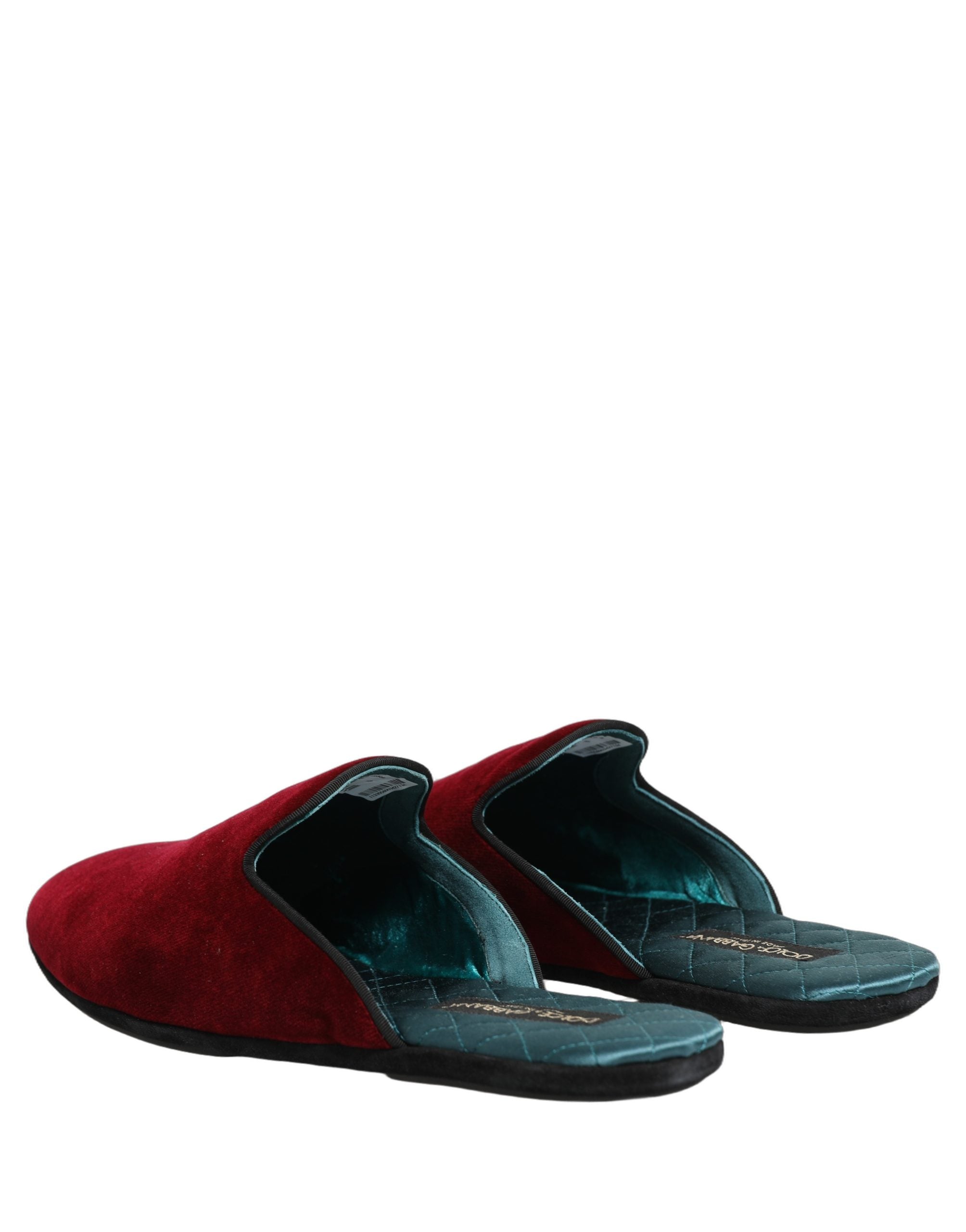 Dolce & Gabbana Dolce & Gabbana Red Suede Slides Flat Slipper Men Men's Shoes