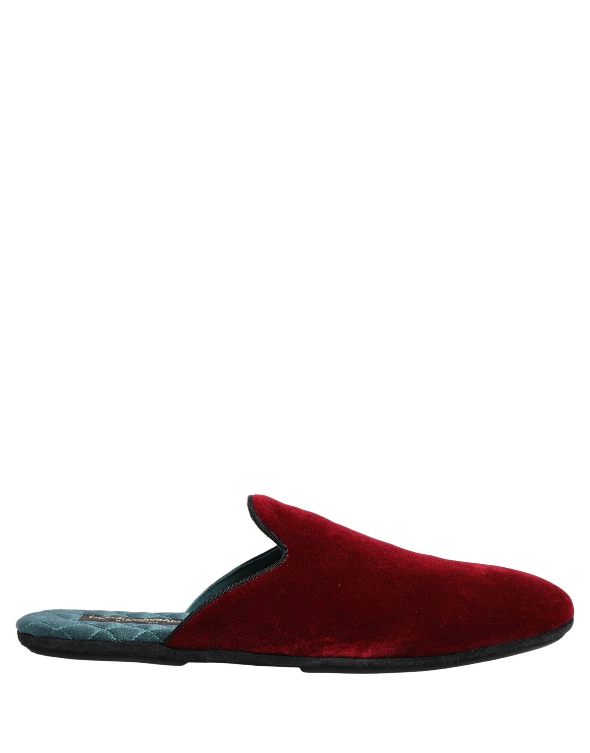Dolce & Gabbana Dolce & Gabbana Red Suede Slides Flat Slipper Men Men's Shoes