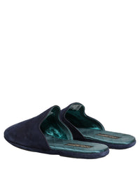 Dolce & Gabbana Dolce & Gabbana Blue Suede Slides Flat Slipper Men Men's Shoes