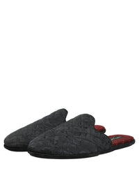 Dolce & Gabbana Dolce & Gabbana Black Floral Brocade Slides Slippers Men's Shoes