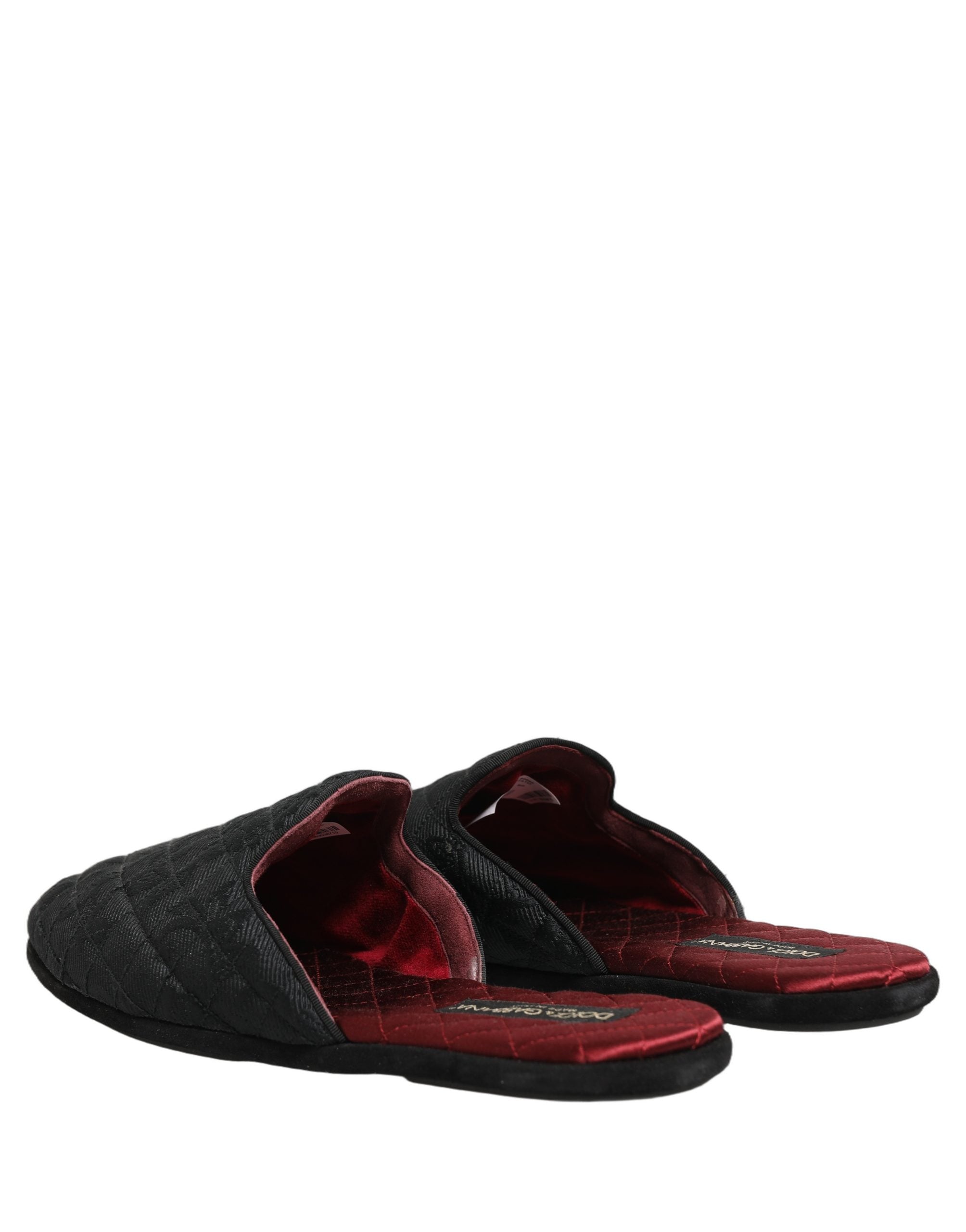 Dolce & Gabbana Dolce & Gabbana Black Floral Brocade Slides Slippers Men's Shoes