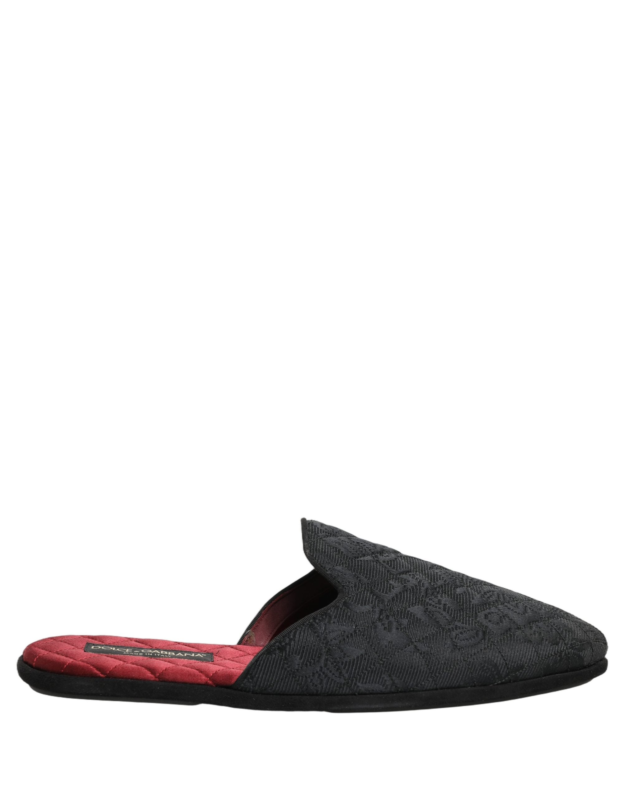 Dolce & Gabbana Dolce & Gabbana Black Floral Brocade Slides Slippers Men's Shoes