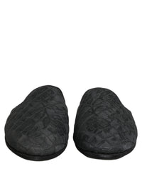 Dolce & Gabbana Dolce & Gabbana Black Floral Brocade Slides Slippers Men's Shoes