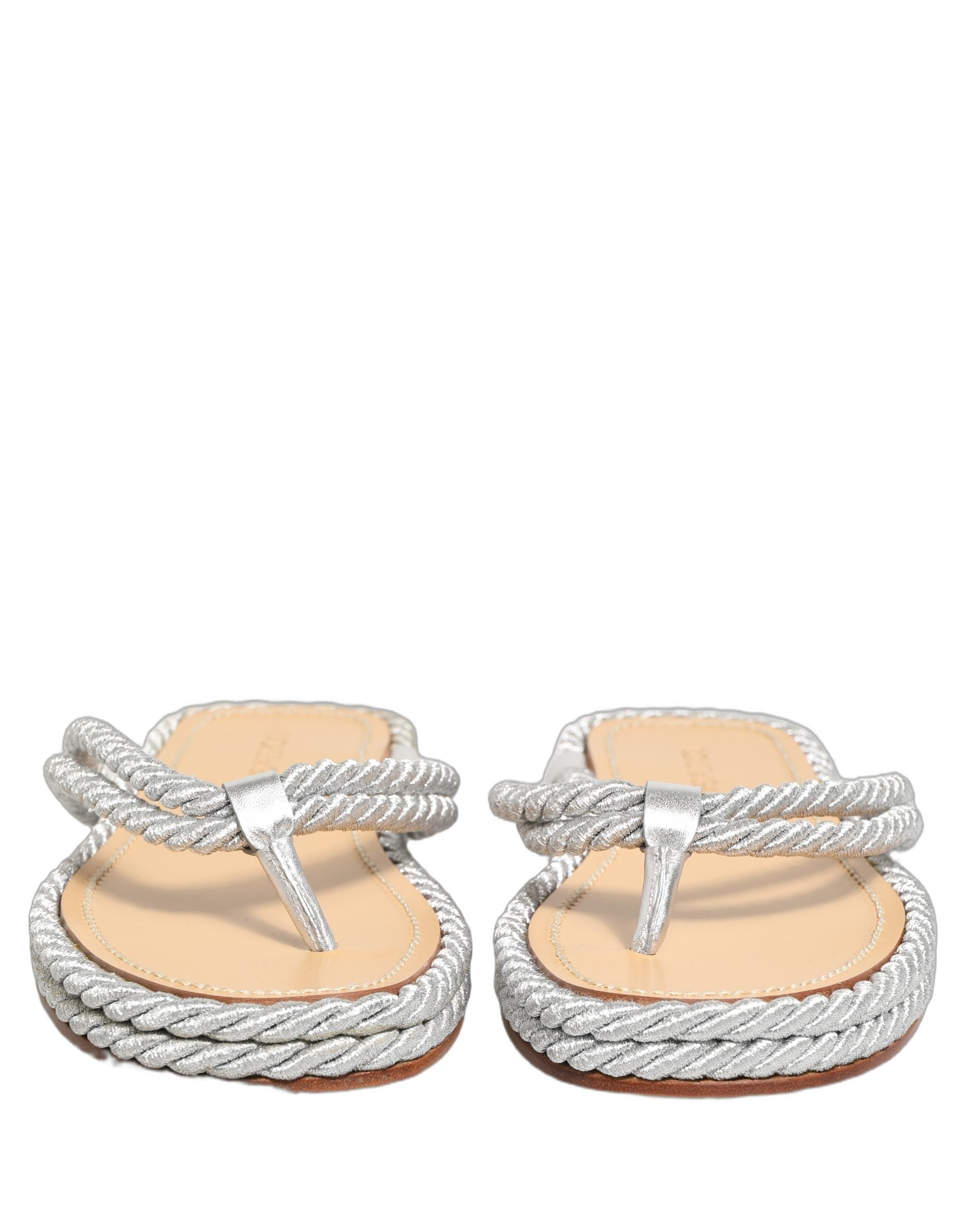 Dolce & Gabbana Dolce & Gabbana Silver Rope Slides Sandals Flip Flops Men's Shoes