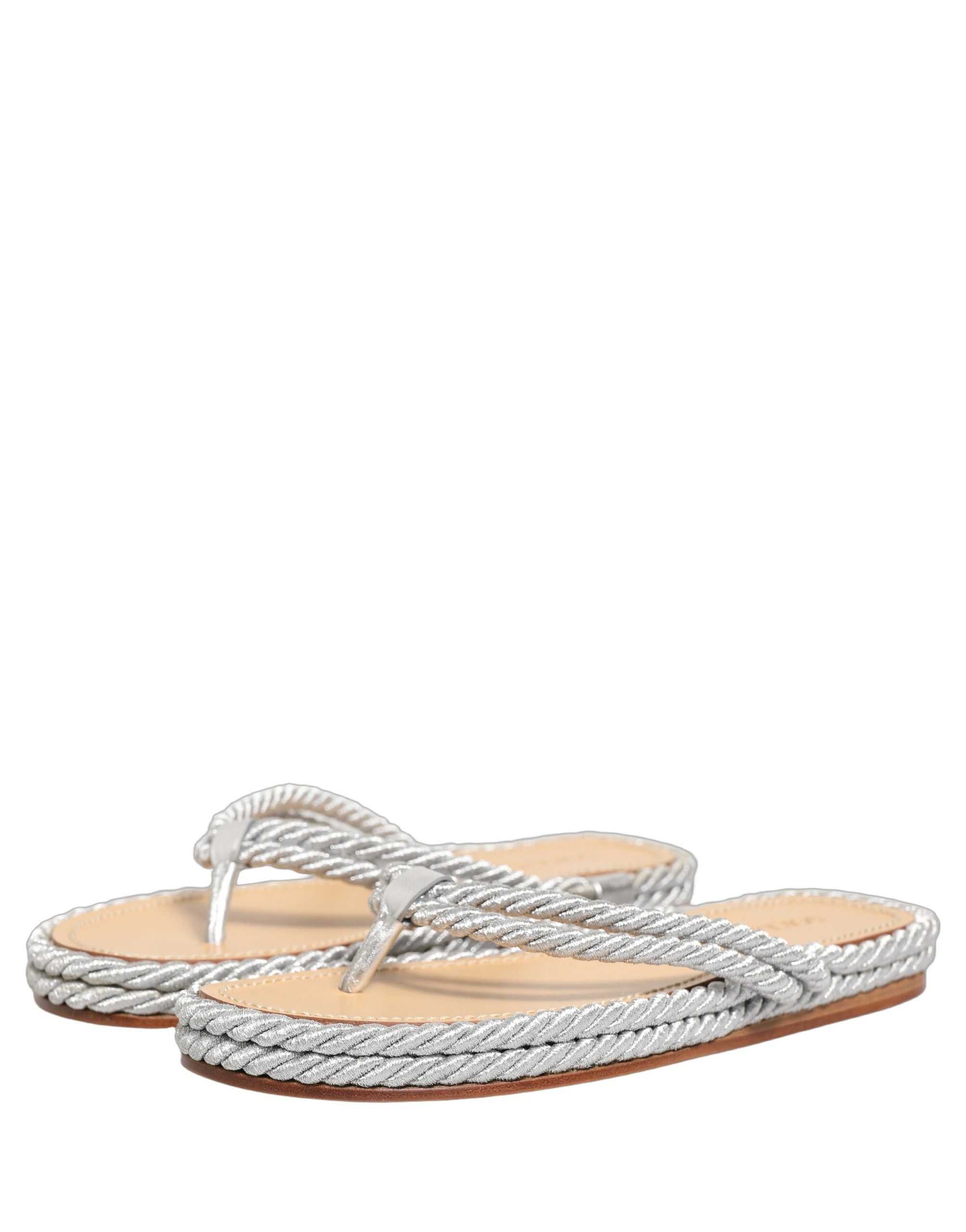 Dolce & Gabbana Dolce & Gabbana Silver Rope Slides Sandals Flip Flops Men's Shoes
