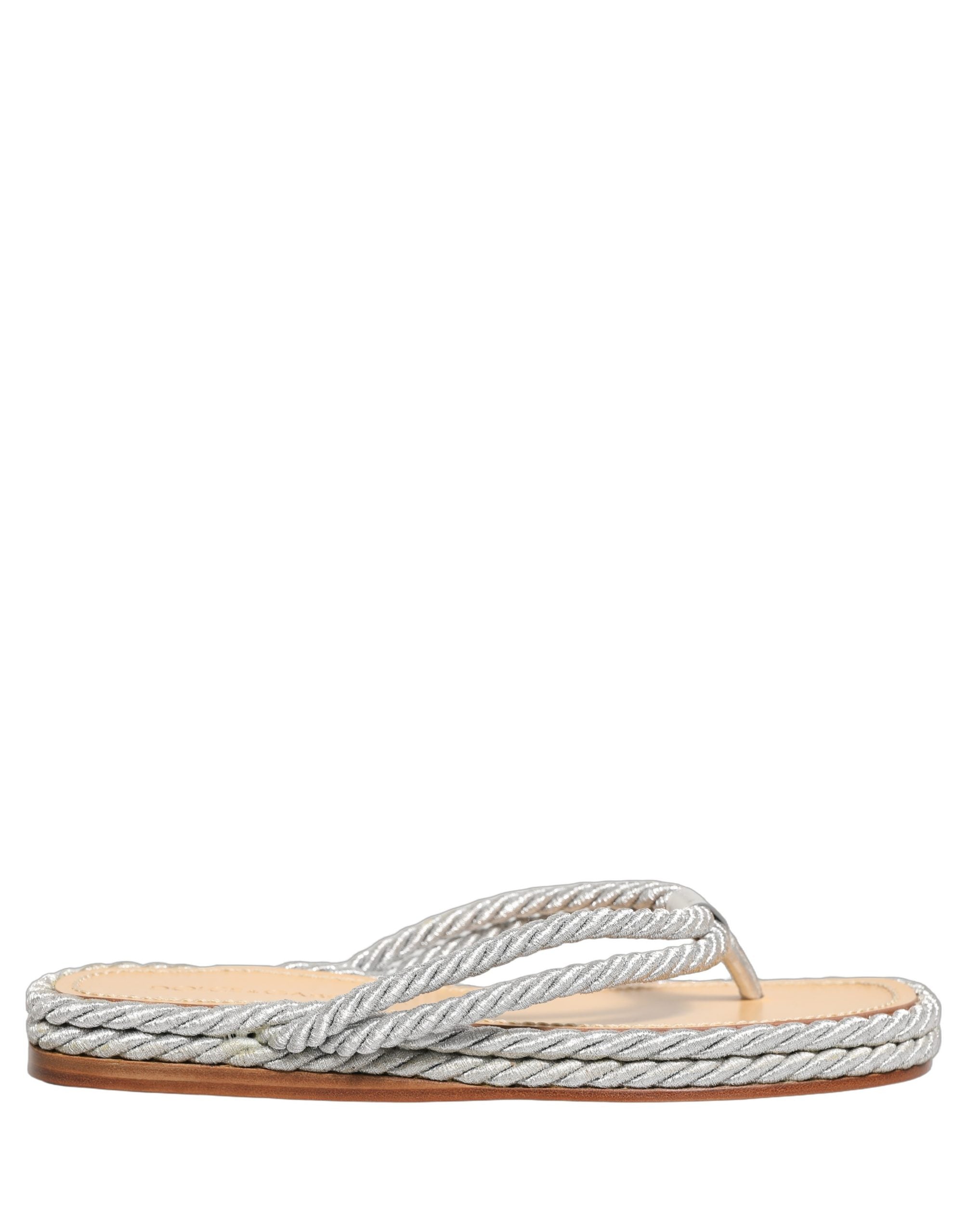 Dolce & Gabbana Dolce & Gabbana Silver Rope Slides Sandals Flip Flops Men's Shoes