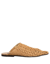 Dolce & Gabbana Dolce & Gabbana Beige Woven Straw Slides Sandals Flats Men's Shoes