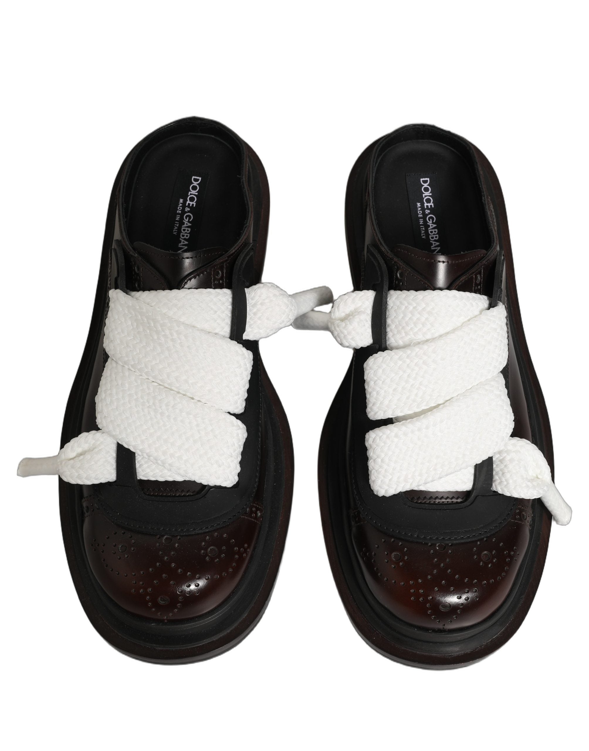 Dolce & Gabbana Dolce & Gabbana Brown Leather Slip On Flat Sandals Men Men's Shoes