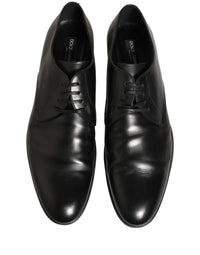 Dolce & Gabbana Dolce & Gabbana Black Leather Men Derby Dress Formal Men's Shoes