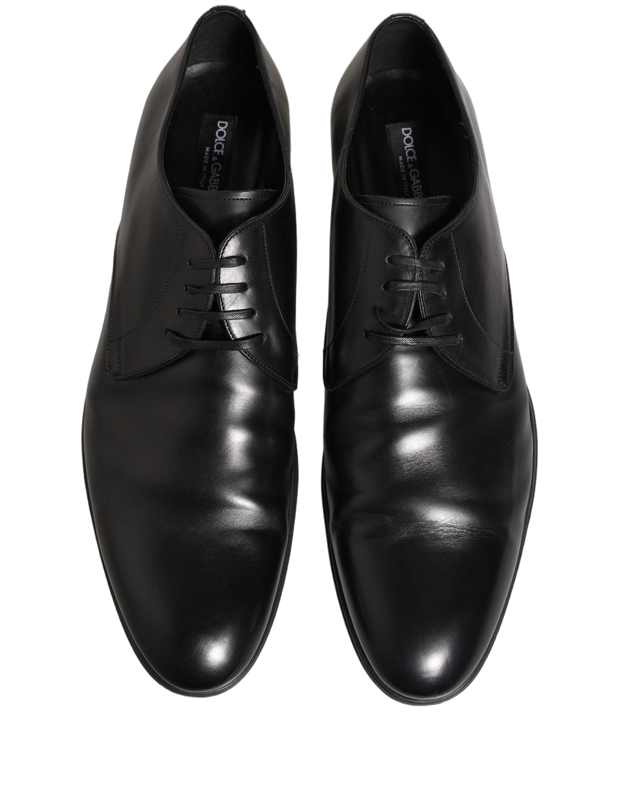 Dolce & Gabbana Dolce & Gabbana Black Leather Men Derby Dress Formal Men's Shoes