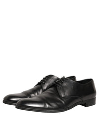 Dolce & Gabbana Dolce & Gabbana Black Leather Men Derby Dress Formal Men's Shoes