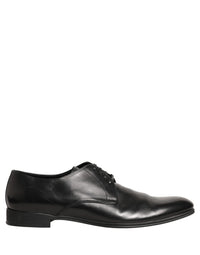 Dolce & Gabbana Dolce & Gabbana Black Leather Men Derby Dress Formal Men's Shoes