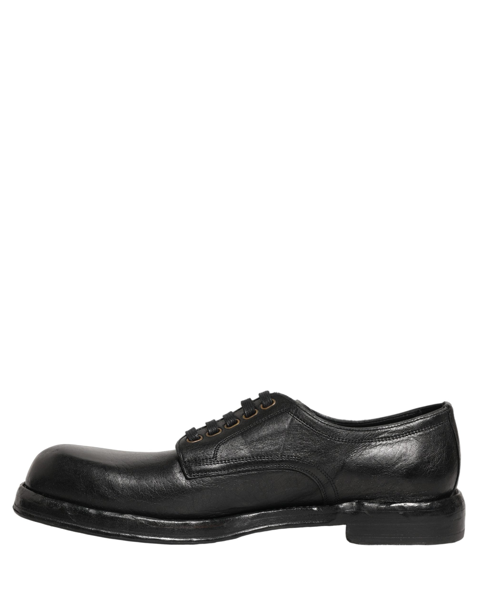 Dolce & Gabbana Dolce & Gabbana Black Leather Lace Up Derby Dress Men Men's Shoes