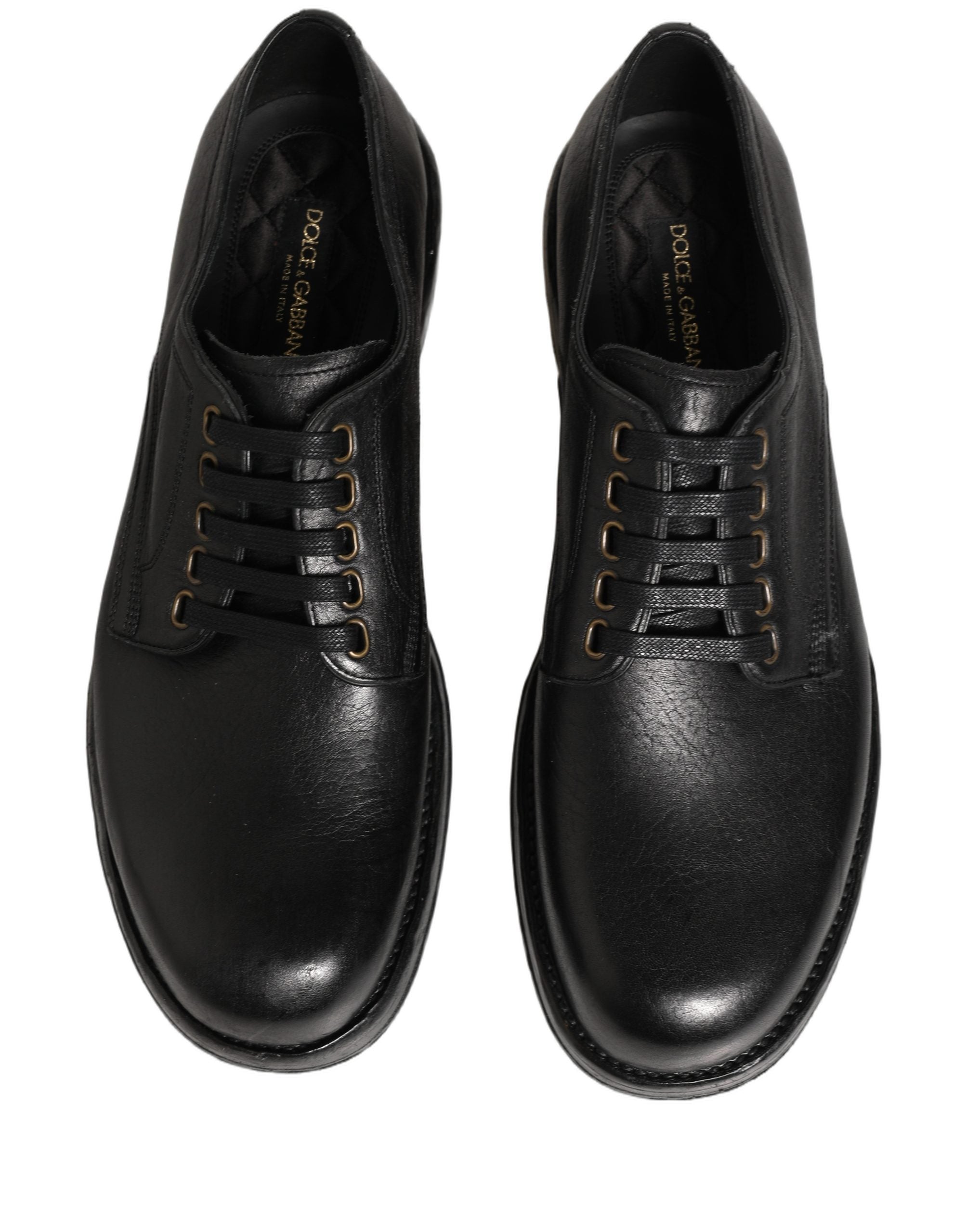 Dolce & Gabbana Dolce & Gabbana Black Leather Lace Up Derby Dress Men Men's Shoes