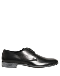 Dolce & Gabbana Dress Black Leather Lace Up Derby Men Men's Shoes