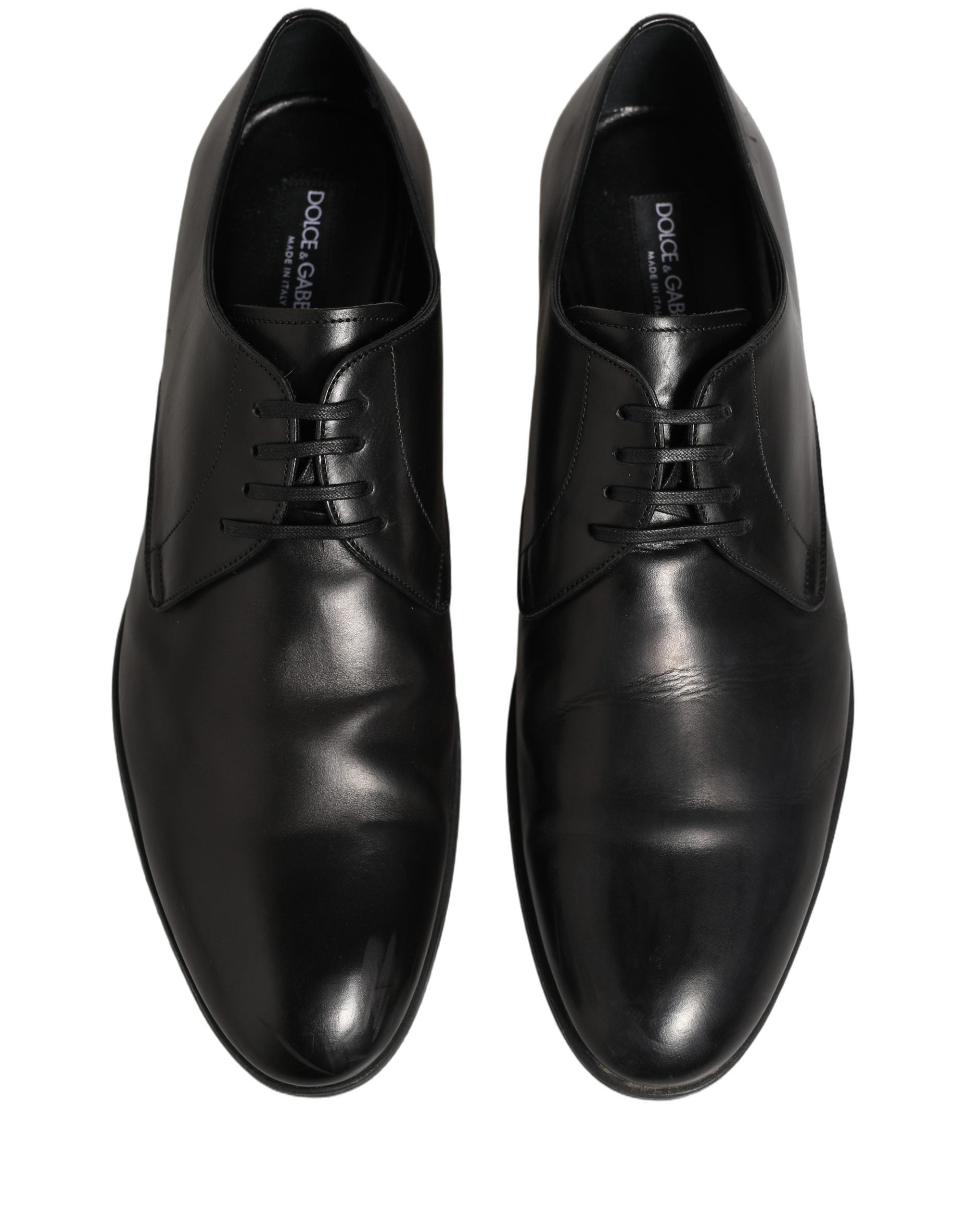 Dolce & Gabbana Dolce & Gabbana Dress Black Leather Lace Up Derby Men's Shoes