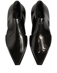 Dolce & Gabbana Dress Shiny Black Slip On Plastic Dress Men's Shoes