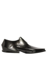 Dolce & Gabbana Dress Shiny Black Slip On Plastic Dress Men's Shoes