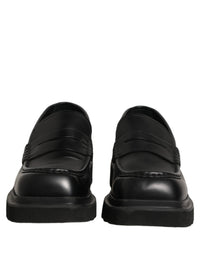 Dolce & Gabbana Black Calfskin Leather Men Dress Loafer Men's Shoes