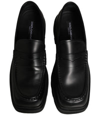 Dolce & Gabbana Black Calfskin Leather Men Dress Loafer Men's Shoes
