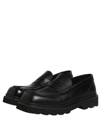 Dolce & Gabbana Black Calfskin Leather Men Dress Loafer Men's Shoes