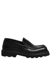Dolce & Gabbana Black Calfskin Leather Men Dress Loafer Men's Shoes