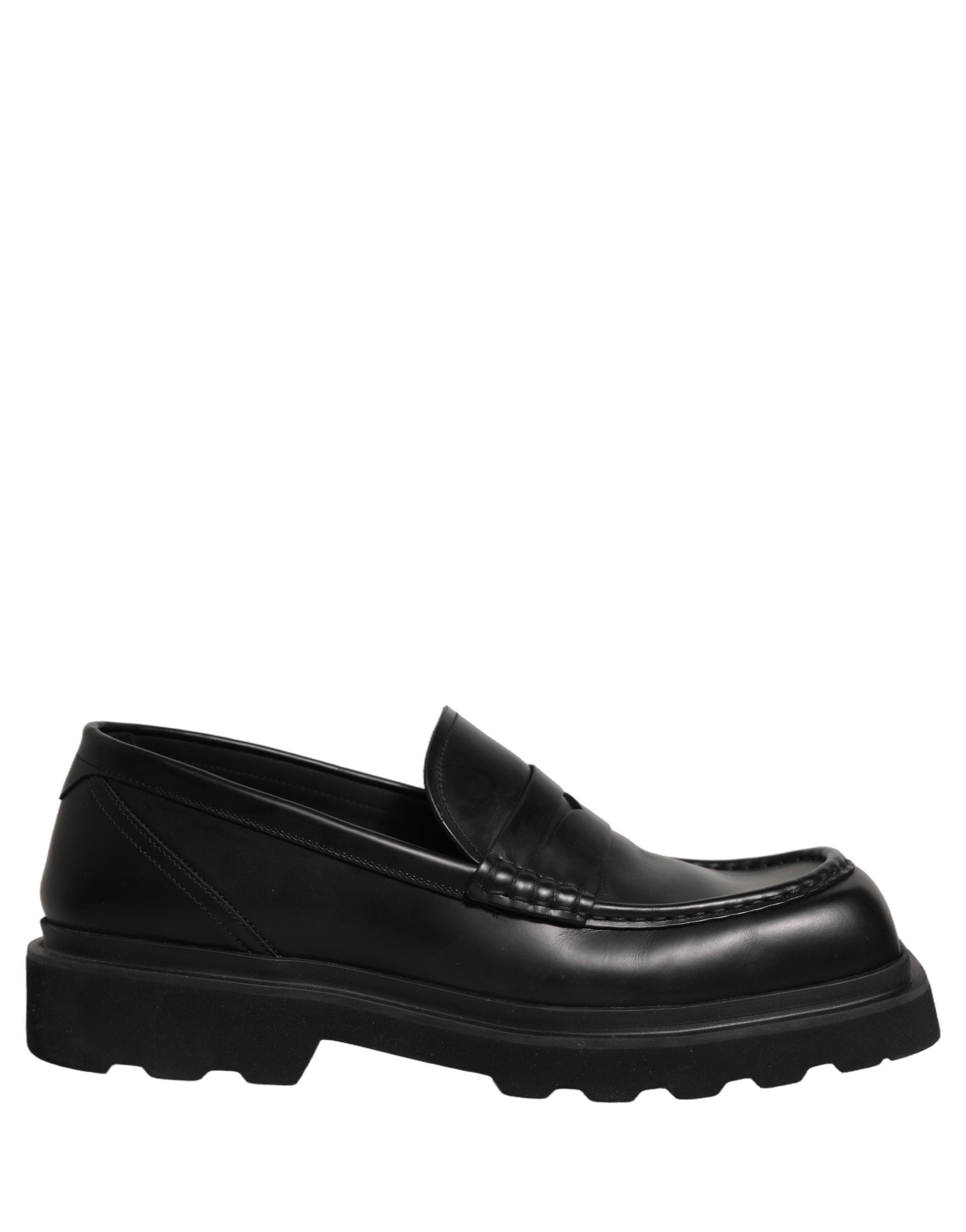 Dolce & Gabbana Black Calfskin Leather Men Dress Loafer Men's Shoes