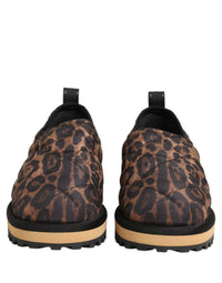 Dolce & Gabbana Dolce & Gabbana Brown Leopard Print Quilted Men Sneakers Men's Shoes