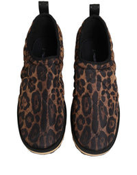 Dolce & Gabbana Dolce & Gabbana Brown Leopard Print Quilted Men Sneakers Men's Shoes