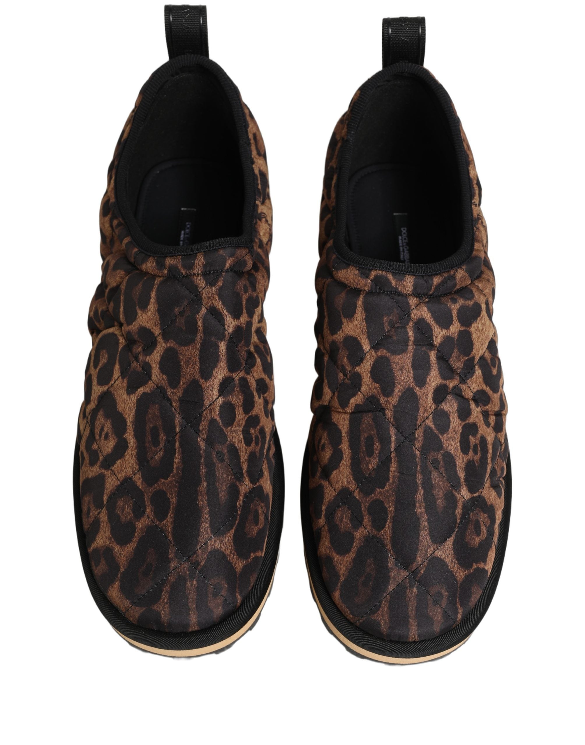 Dolce & Gabbana Dolce & Gabbana Brown Leopard Print Quilted Men Sneakers Men's Shoes