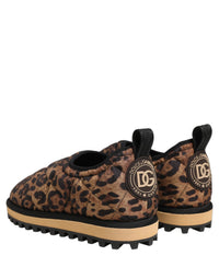 Dolce & Gabbana Dolce & Gabbana Brown Leopard Print Quilted Men Sneakers Men's Shoes